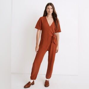 Madewell Terracotta Wrap Jumpsuit